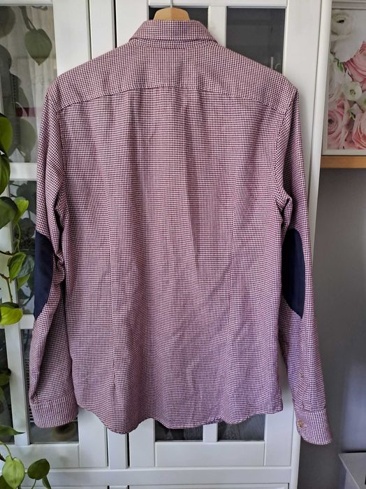 Męska koszula w czerwoną kratkę pepitkę Slim Fit M Reserved