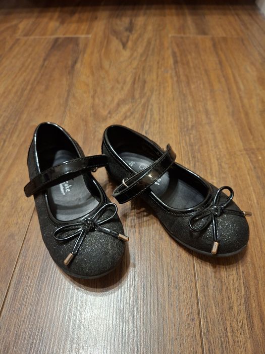 Balerinki 26 pantofle Cup Cake czarne z brokatem