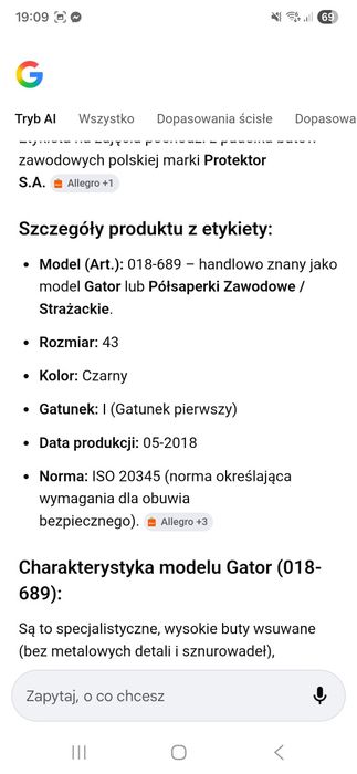 Buty  Półsaperki zawodowe