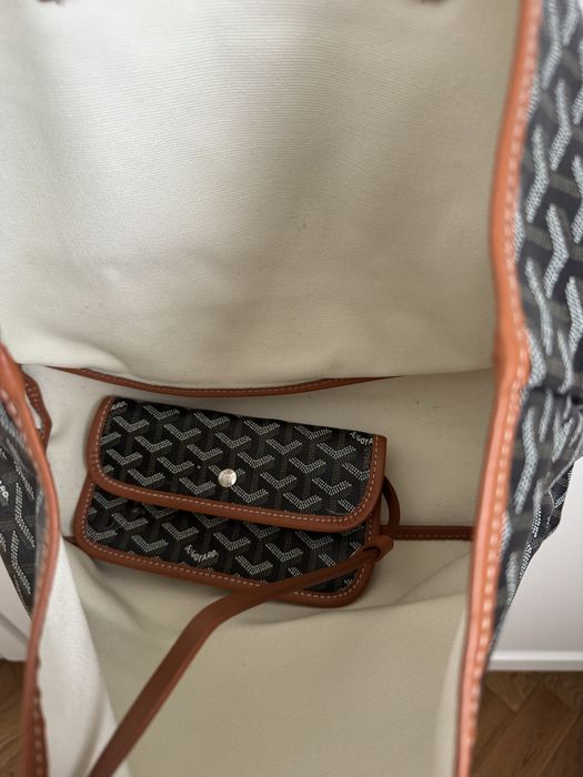 Torebka shopper bag Goyard logowana logo torba brązowa duża