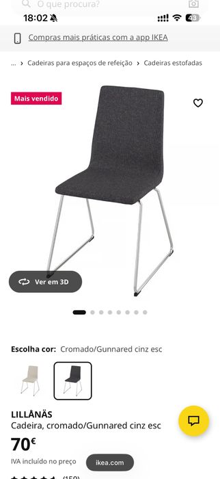 Cadeiras LILLÅNÄS cinza