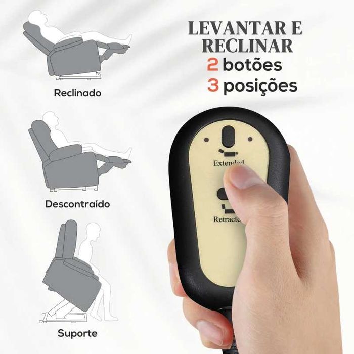 Sofá Poltrona Relax. 8 Pontos de Massagem Reclinável c/ Aquecimento