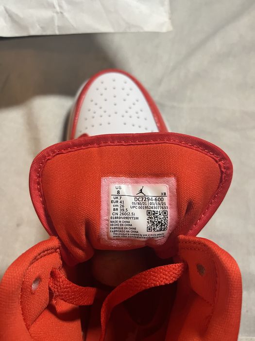 Air Jorda Mid 1 Barcelona Sweater Red Patent - Tamanho 41