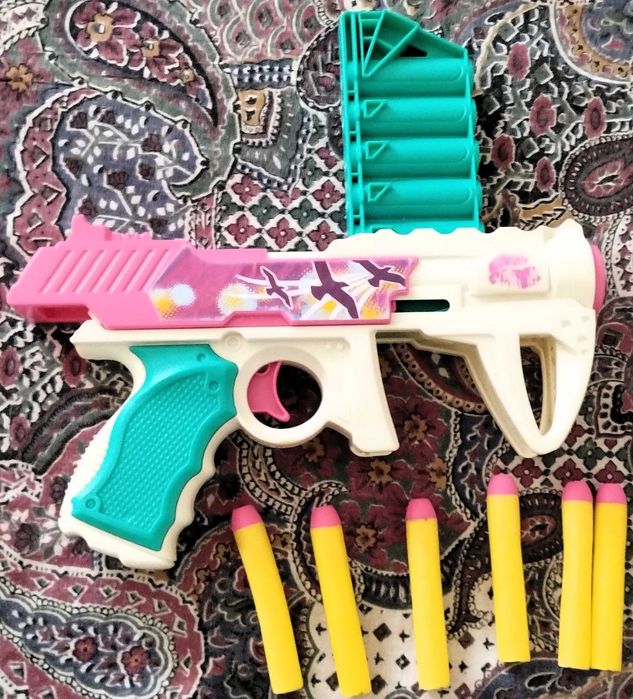 Pistola NERF 6 Balas Brinquedo Criança