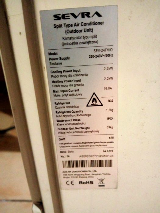 Klimatyzator Sevra płyta główna