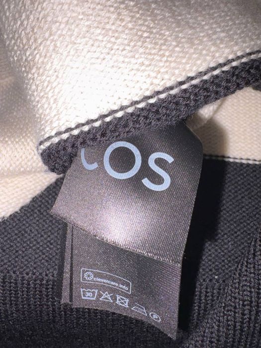 Cos вовняний светр гольф в смужку  шерстяной свитер