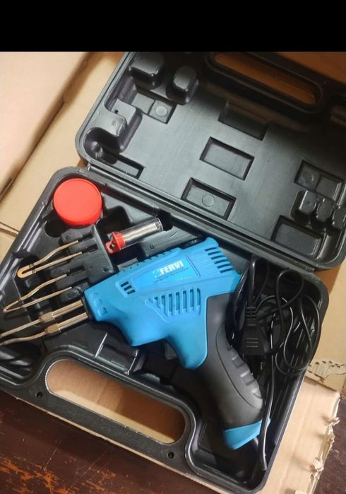 Fervi 443 - Lutownica wielofunkcyjna 200 W, niebiesko-czarna