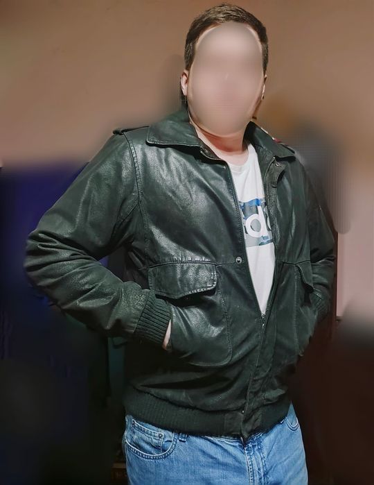 Куртка чоловіча, Натуральна шкіра з напиленням