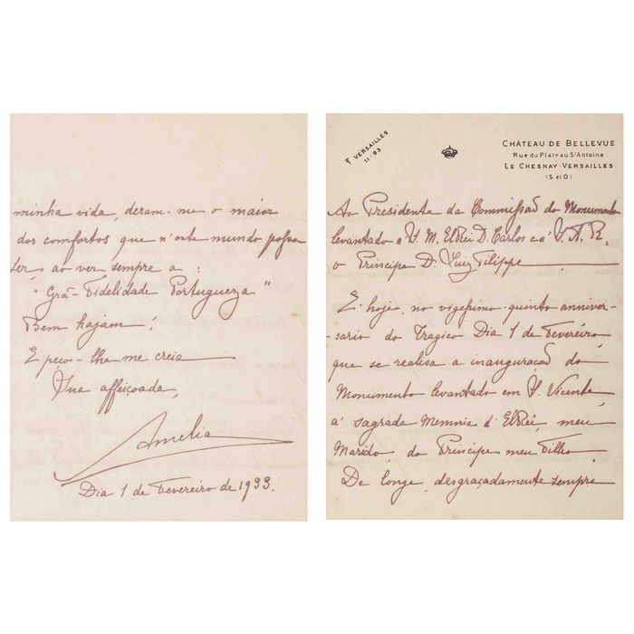 Livros - D. Amélia Rainha de Portugal; carta autografada