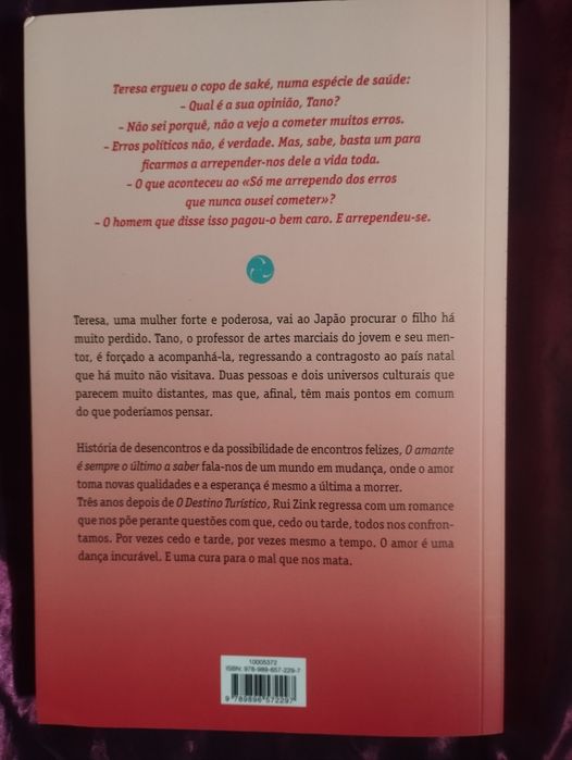 Livro de Rui Zink " o amante é sempre o último a saber "