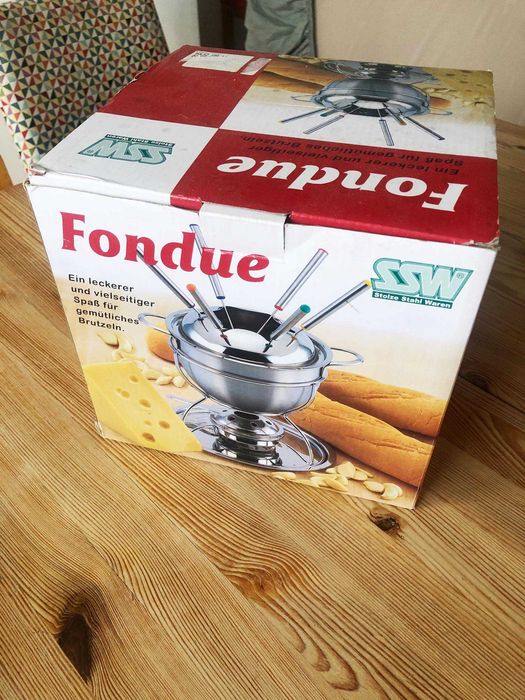Zestaw do fondue, nierdzewny, nowy, dla 6 osób