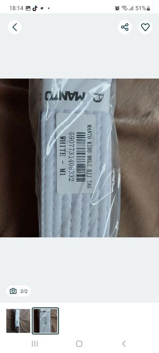 Nowy bialy pas manto karate bjj