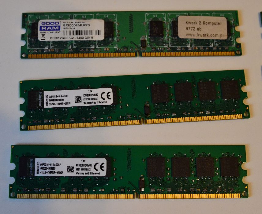 Pamięć ram DDR1 DDR2 DDR3 DDR4 1333MHz 1600MHz stacjonarny 2gb 4gb 8gb