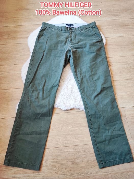 Tommy Hilfiger jakościowe spodnie męskie L bawełna cotton Basic