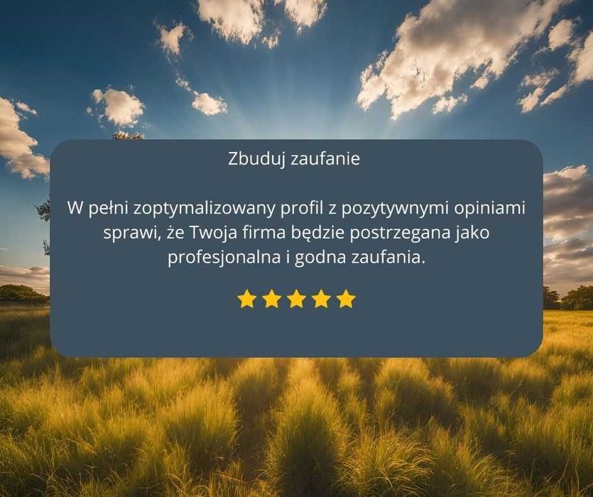 Prowadzenie wizytówki Google, większa widoczność Optymalizacja Zasięg+