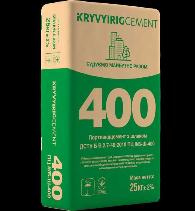 Цемент Kryvyi Rig Cement  ПЦ2-Б-Ш- 400 25 кг