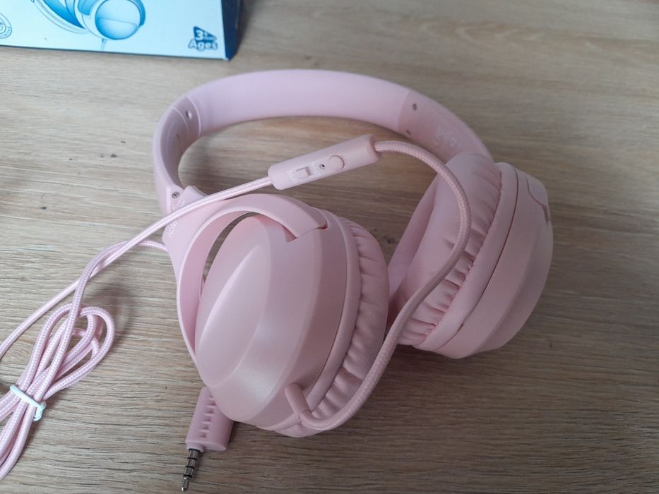 Słuchawki przewodowe dla dzieci iclever hs23 róż ogranicznik głośności