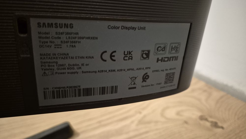Monitor samsung s24f356fhr