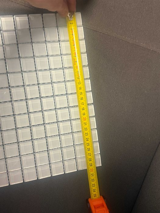 Płytki mozaika biała szklana -ARREDO