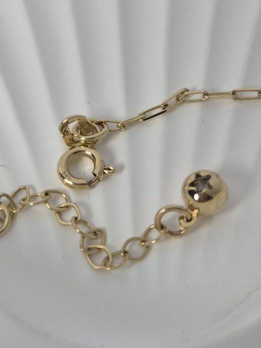 Nowa złota bransoletka na kostkę nogę słońce cyrkonie waszka p. 585