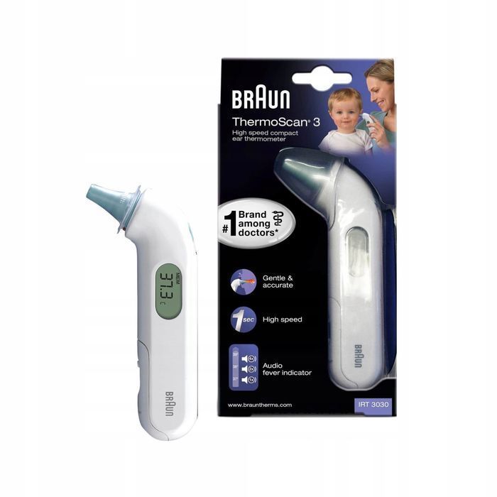 termometr elektroniczny braun thermoscan3 irt3030 biały