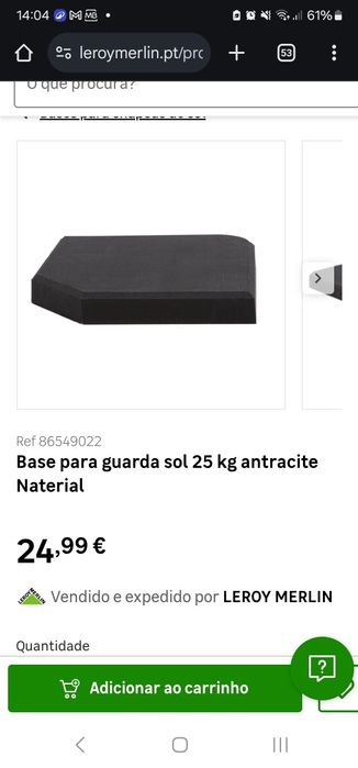 Pedra para base de guarda sol