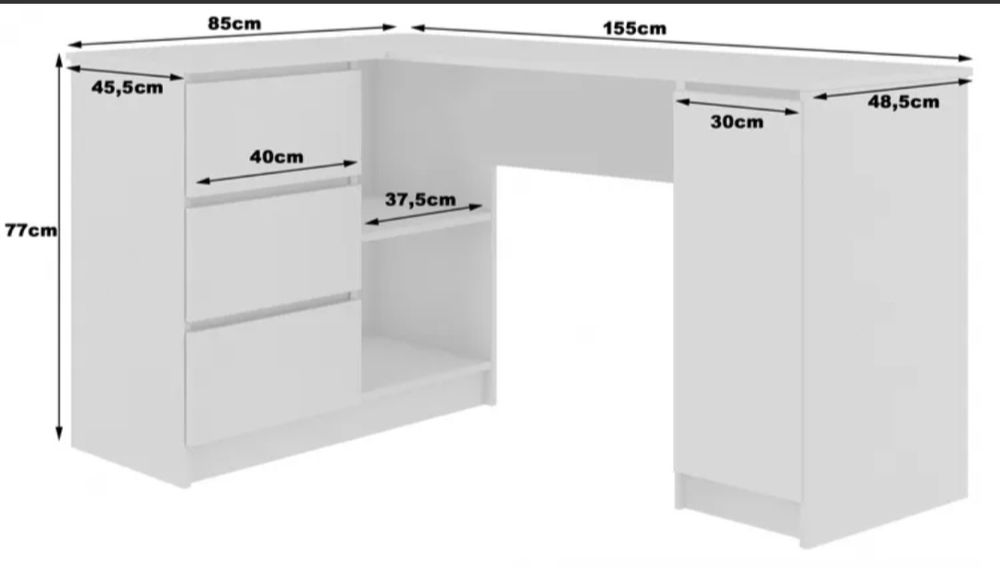 Biurko narożne białe