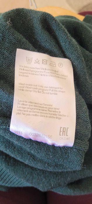 Ciemnozielony męski sweter wełna merino Maerz Muenchen,roz 56