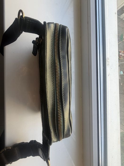 Шкіряна поясна сумка Blanknote Dropbag Mini зелена