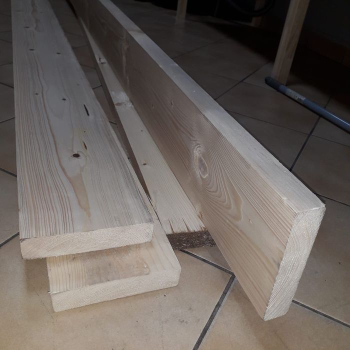 Deska dębowa podłogowa 50szt, legary sosnowe 16szt