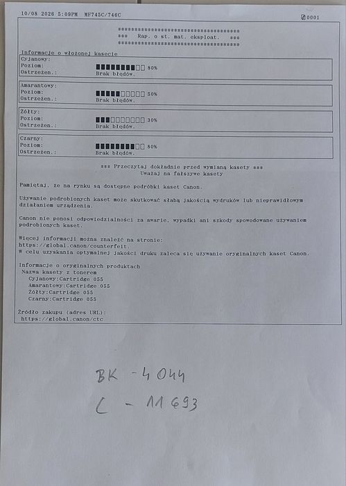 Drukarka kolorowa Canon i-SENSYS MF746Cdw LASER KOLOR A4
