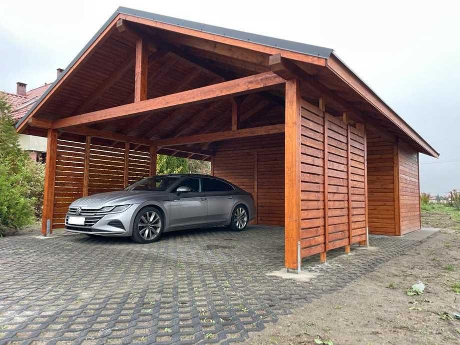 taras, wiata, zadaszenie, domki, garaż drewniany.