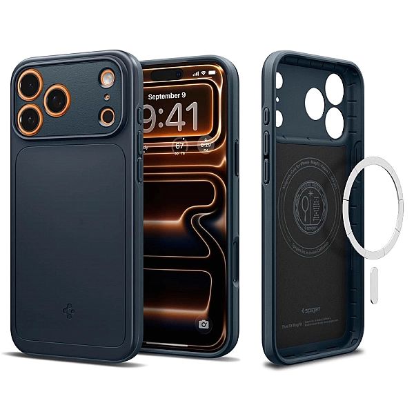 Etui Spigen Thin Fit MagSafe na iPhone 17 Pro Max - granatowe