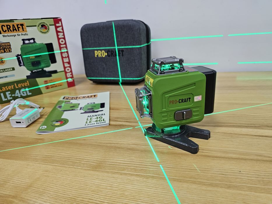 4D Лазерний рівень ProCraft Акб Зелений промінь Гарантія 36міс