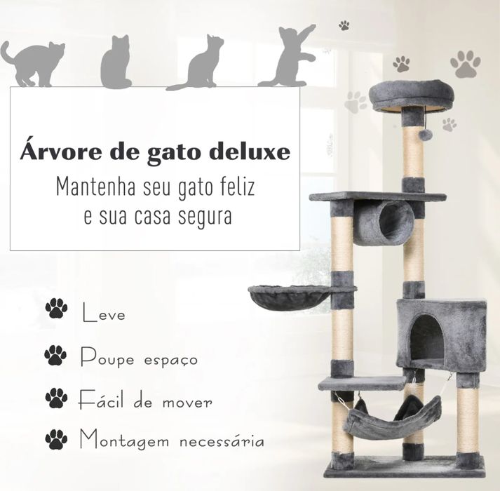 Arranhador para gatos Cinza - PORTES GRÁTIS