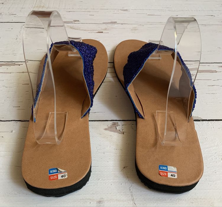 Stylowe Damskie Klapki Japonki Kind 40 Koraliki Boho Etno Nowe !