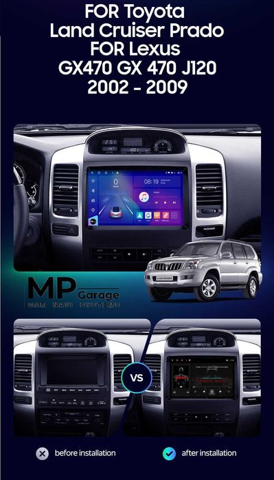 Radio Android TOYOTA LAND_CRUISER J120 / LEXUS GX470 CarPlay/AA 4G