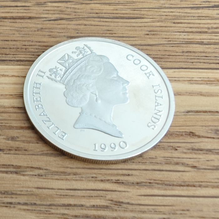Srebro. 10 dollars 1990  Tygrys. Certyfikat