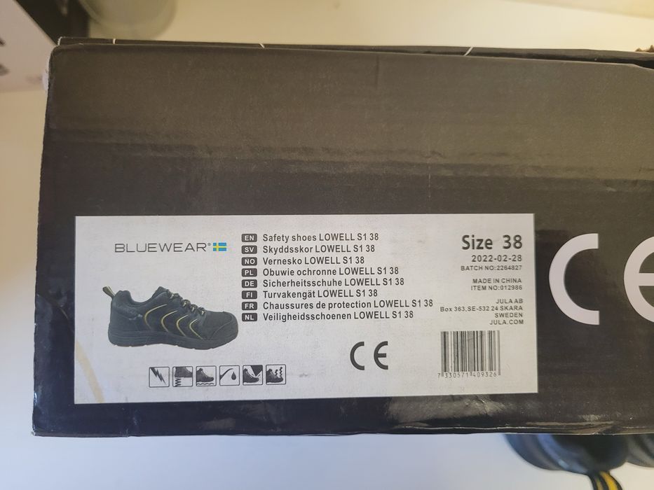 Захисні робочі черевики Bluewear LOWELL S1, розмір 38