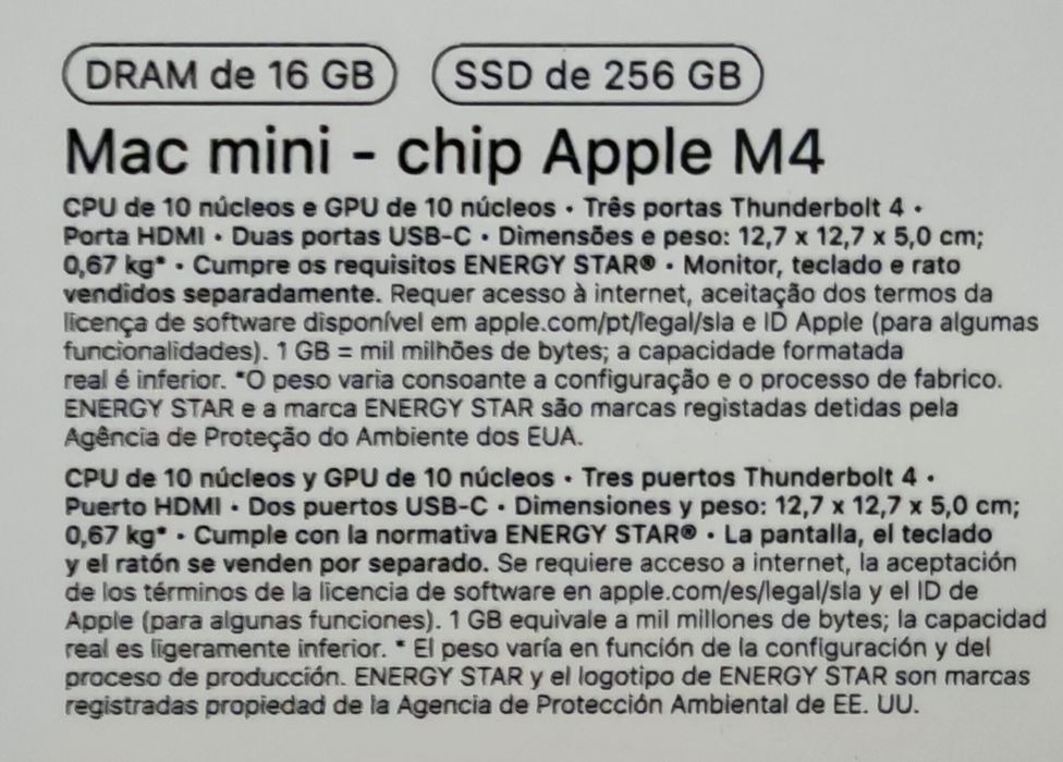 Mac Mini m4 16gb 256gb