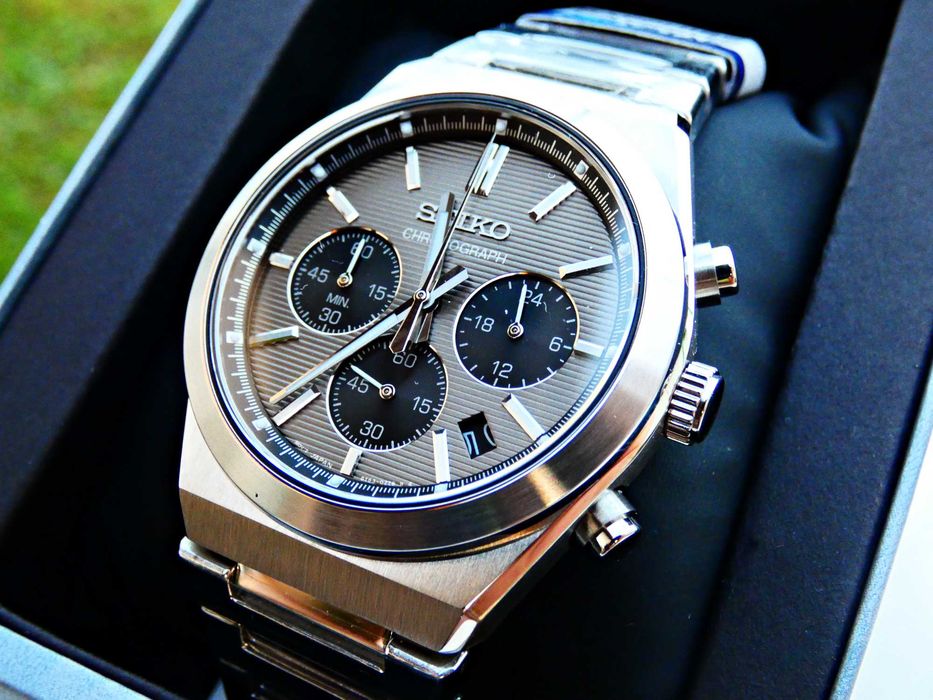 Zegarek męski Seiko SSB455P1 – nowy chronograf | szafirowe szkło | pełny zestaw