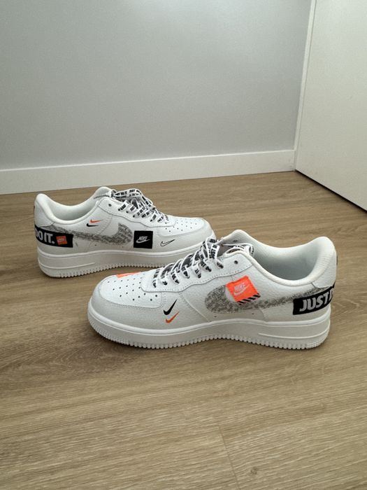 Nike Air Force 1 Just Do It White/Black/Orange – Novas