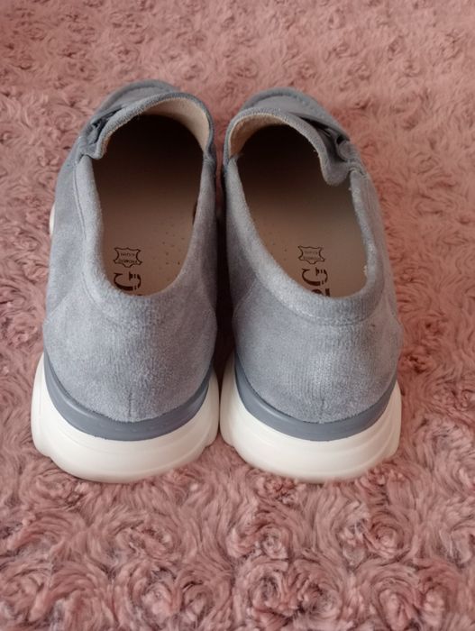 Mokasyny damskie Blue/Popiel