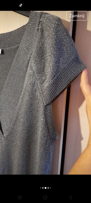 Kamizelka szara że srebrną nitką  L/XL Taranko