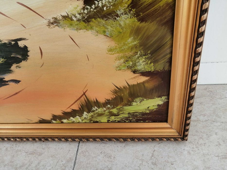 Quadro pintado a óleo - c/ moldura - 105cm x 67cm