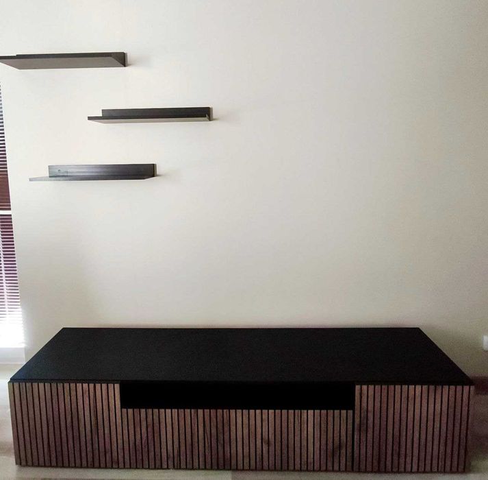 Komplet 3 półek ściennych 60 × 18 cm – ciemny brąz