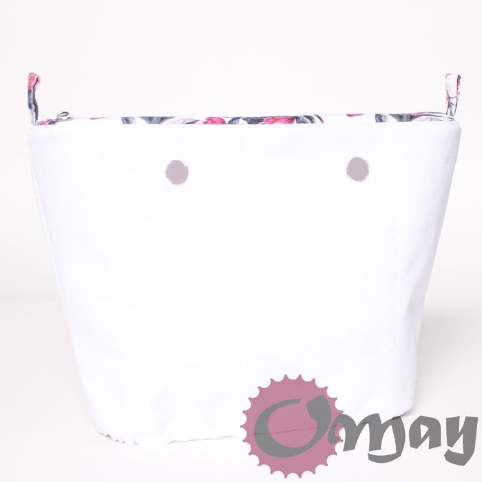 organizer OBAG MINI piwonie róż grafit 2 kieszenie wkład OMAY