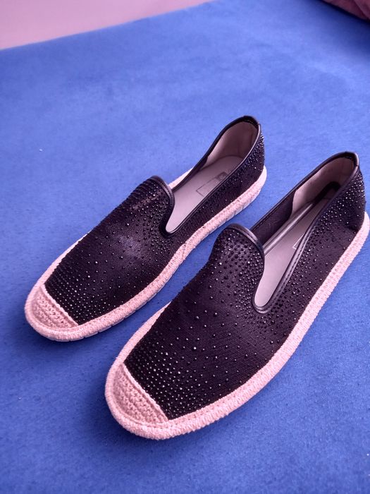 Nowe espadryle czarne cyrkonie rozm.40/41 25,5 cm