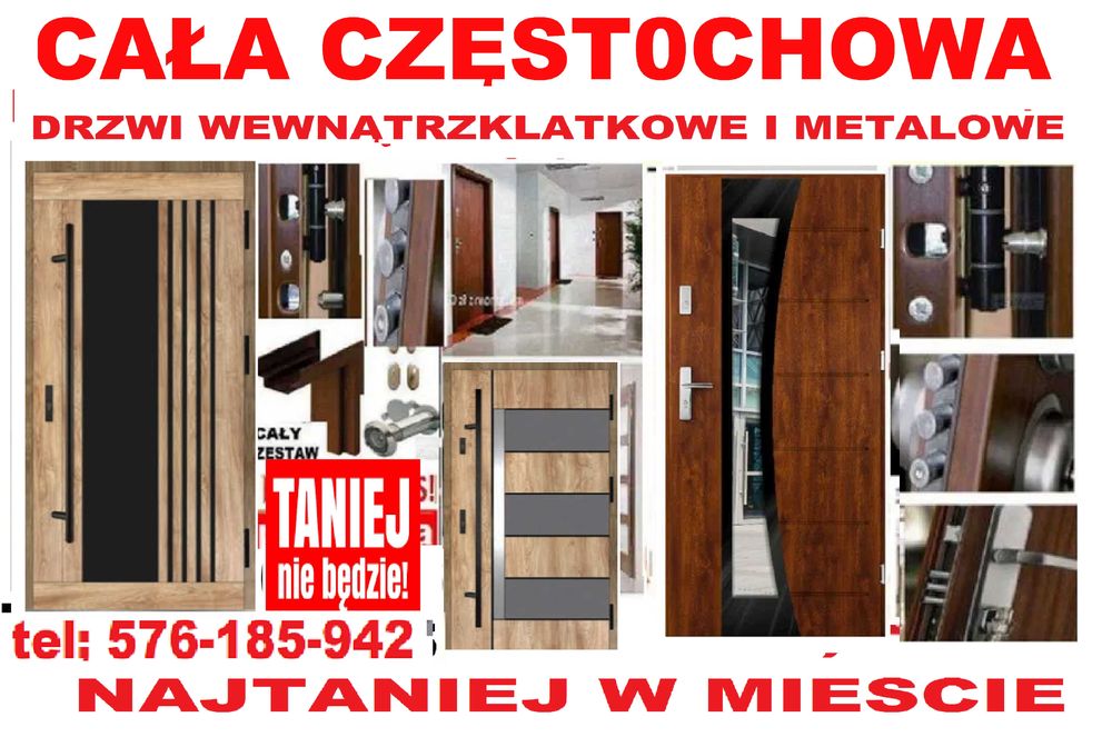 Drzwi wejściowe ZEWNĘTRZNE wewnętrzne z montażem do mieszkania w bloku