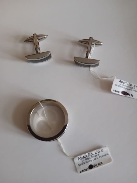 Apart, biżuteria męska, spinki i obrączka "26"